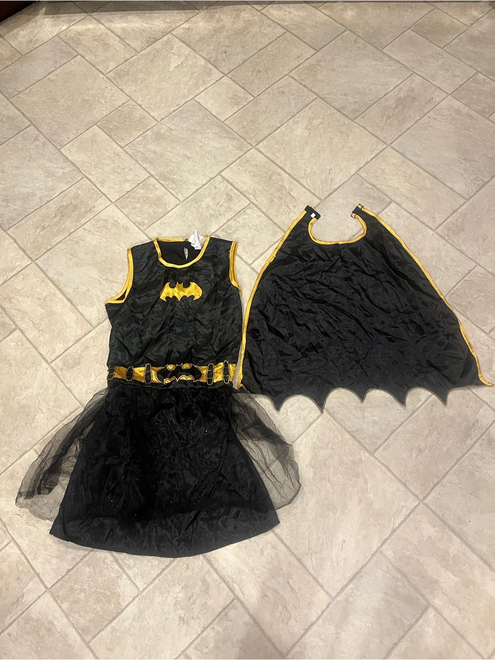Batgirl costume dress with cape. Girl’s size large.